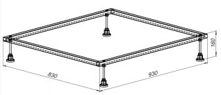 Каркас для поддона Allen Brau 8.00002.2 100x90